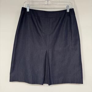Brooks Brothers Loro Piana A-Line Skirt Women's Size 6 Blue Cotton